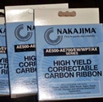 Nakajima HYC01 OEM High Yield Black Correctable Film Ribbon for Nakajima typewriters AE 500, AE 600, AE 700, AX, EW and WPT