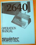 Swintec Typewriter Operations Manuals